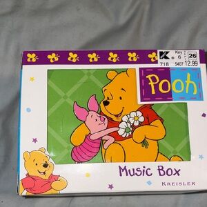 Disney Pooh and Piglet Music Box - Yellow and Pink.